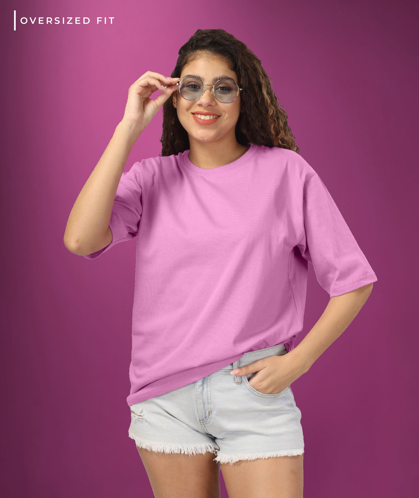 Womens Oversized Pink Tshirt