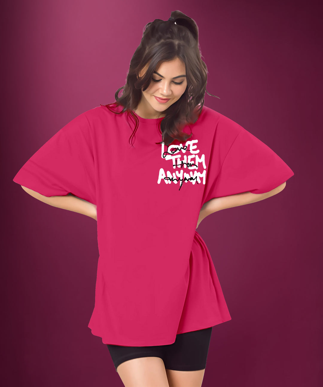 Womens Printed Oversized Tshirt