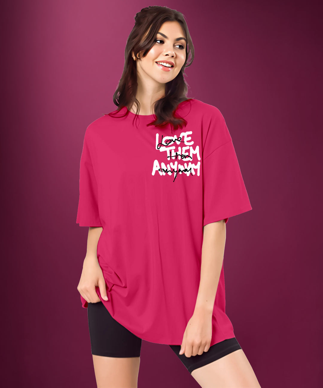 Womens Printed Oversized Tshirt