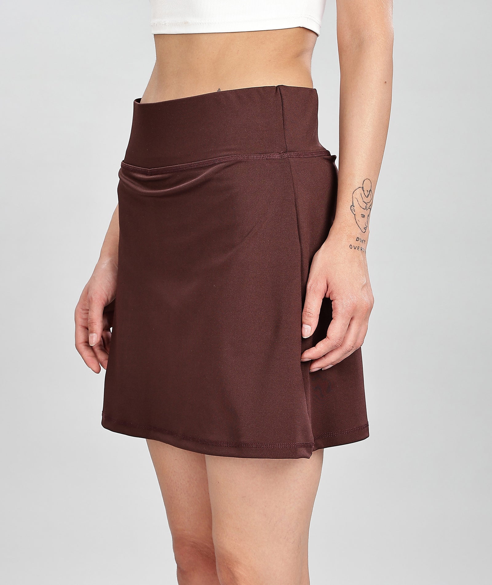 Women's High-Waist Skater Skirt with Inner Shorts