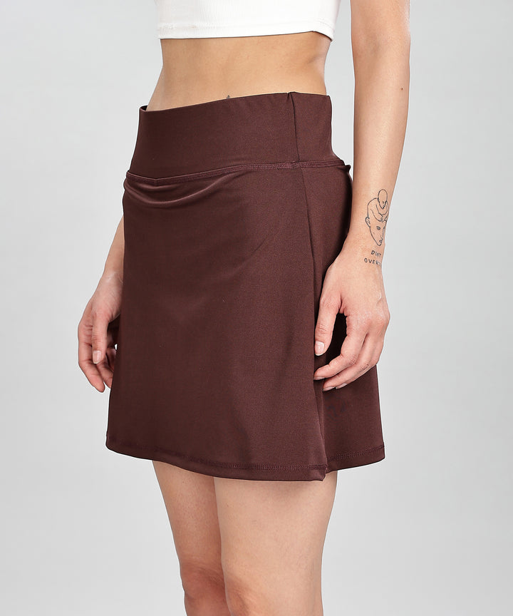 Women's High-Waist Skater Skirt with Inner Shorts