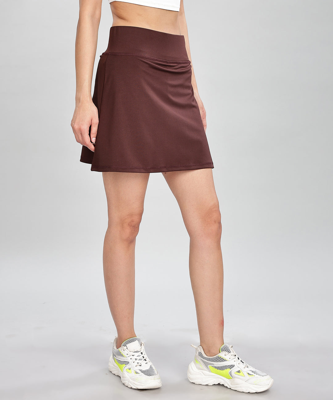 Women's High-Waist Skater Skirt with Inner Shorts