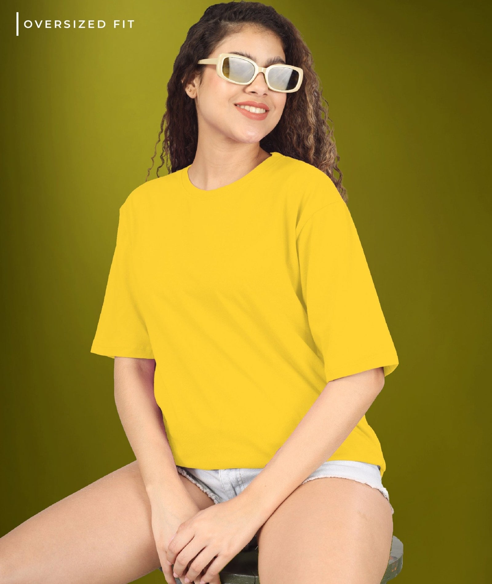 Womens Oversized Yellow Tshirt