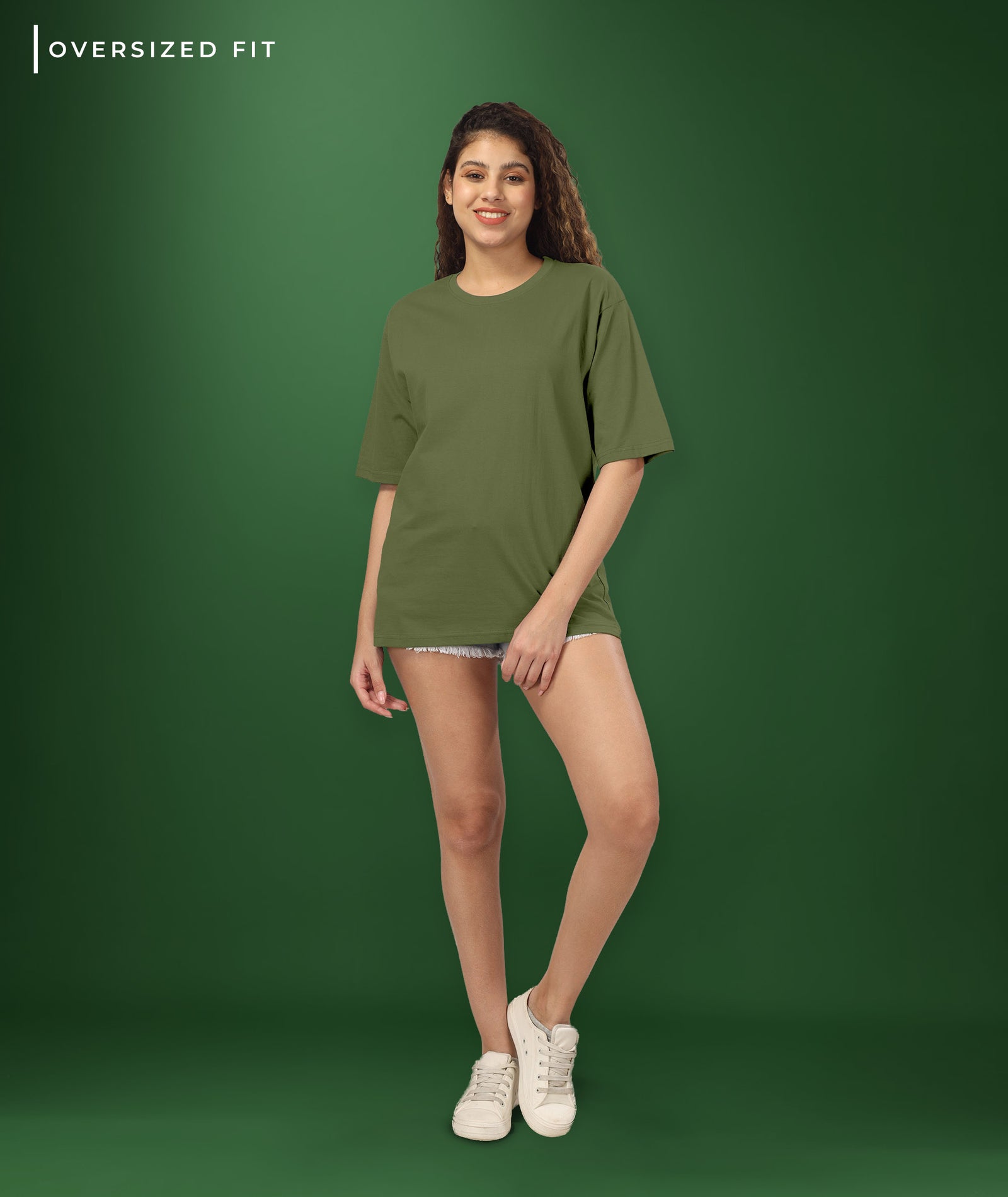 Womens Oversized Olive Tshirt