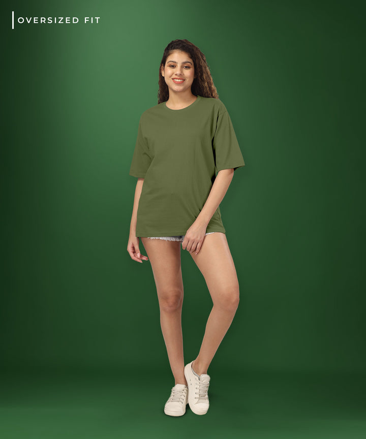 Womens Oversized Olive Tshirt