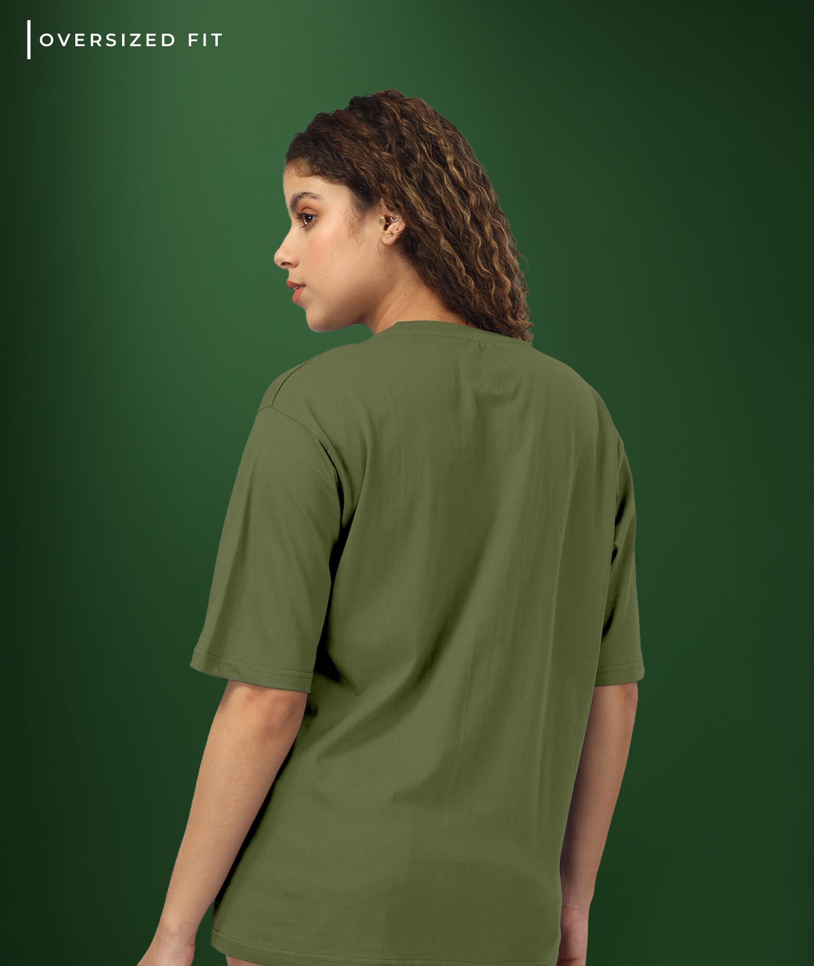 Womens Oversized Olive Tshirt