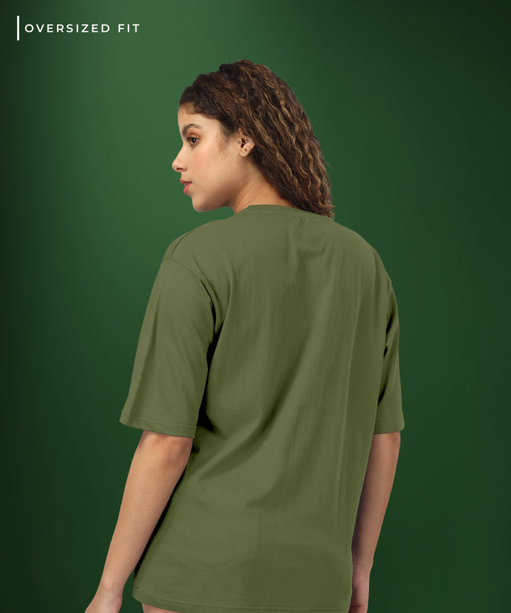 Womens Oversized Olive Tshirt