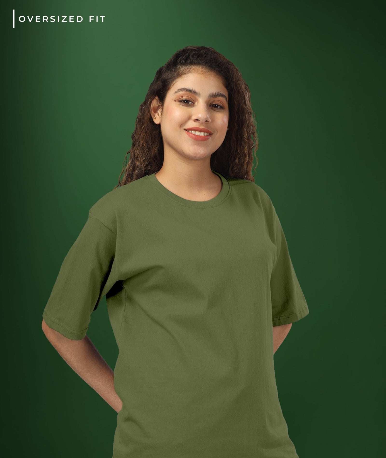Womens Oversized Olive Tshirt