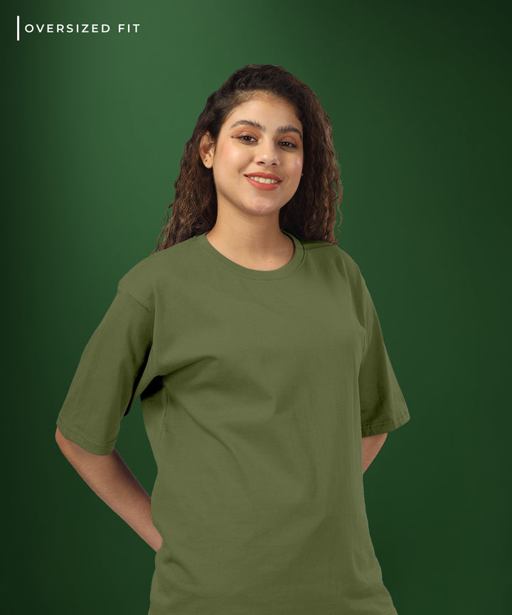 Womens Oversized Olive Tshirt