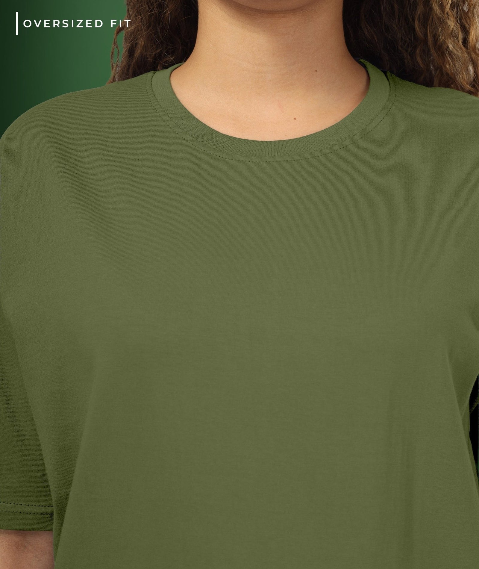 Womens Oversized Olive Tshirt