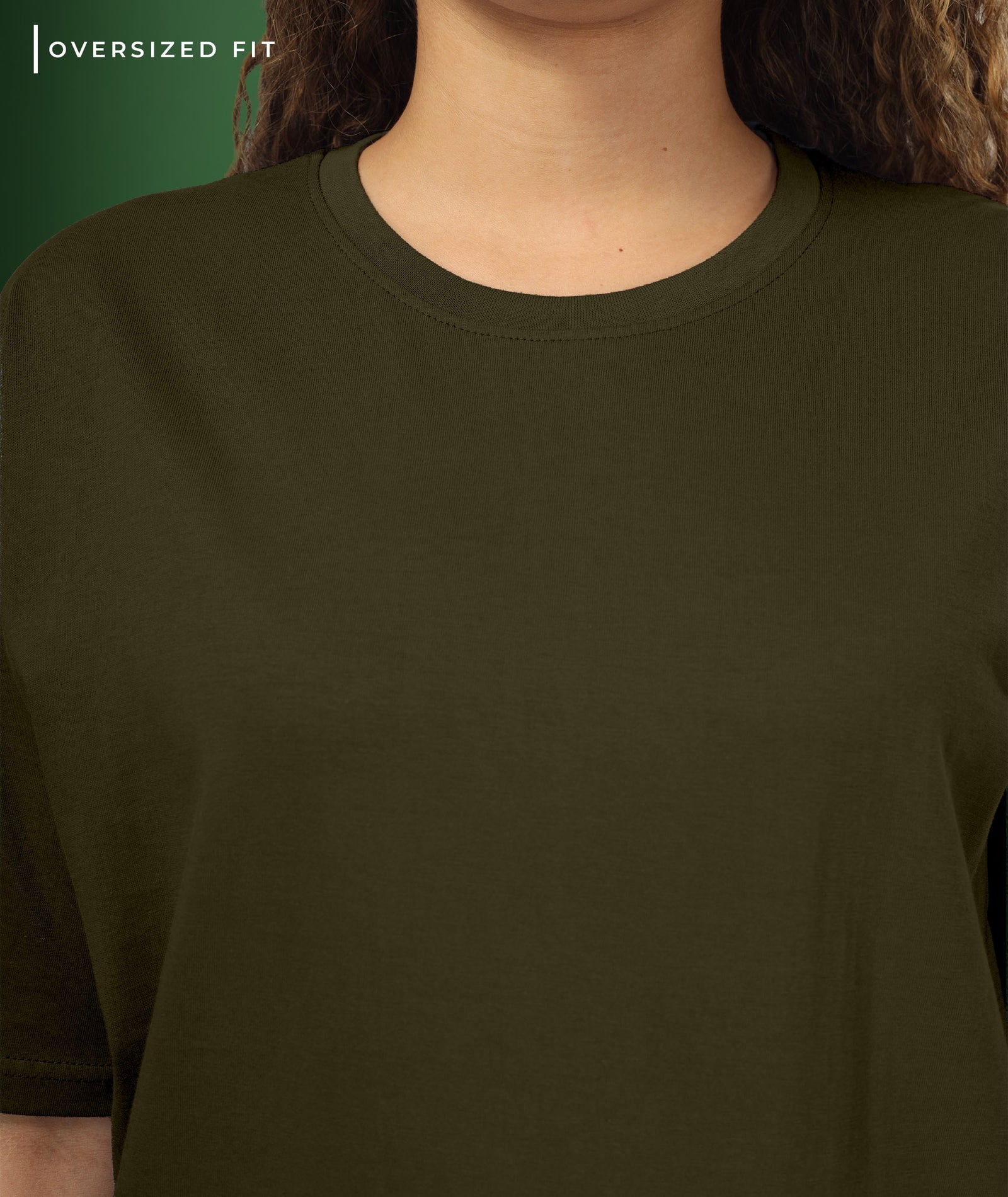 Womens Oversized Dark Olive Tshirt