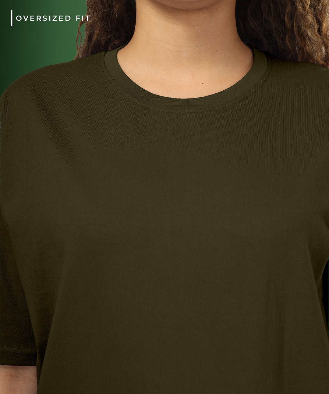 Womens Oversized Dark Olive Tshirt