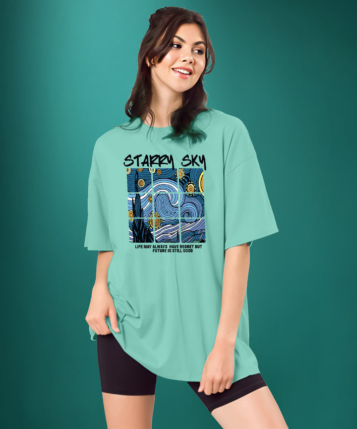 Womens printed Oversized Tshirt