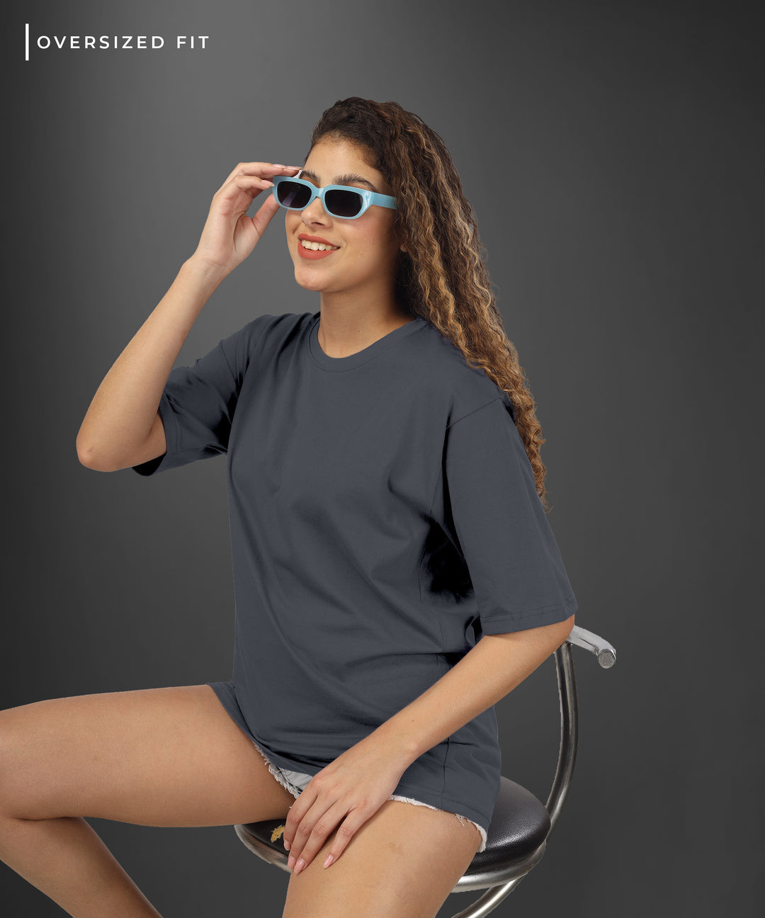 Womens Oversized Dark Grey Tshirt