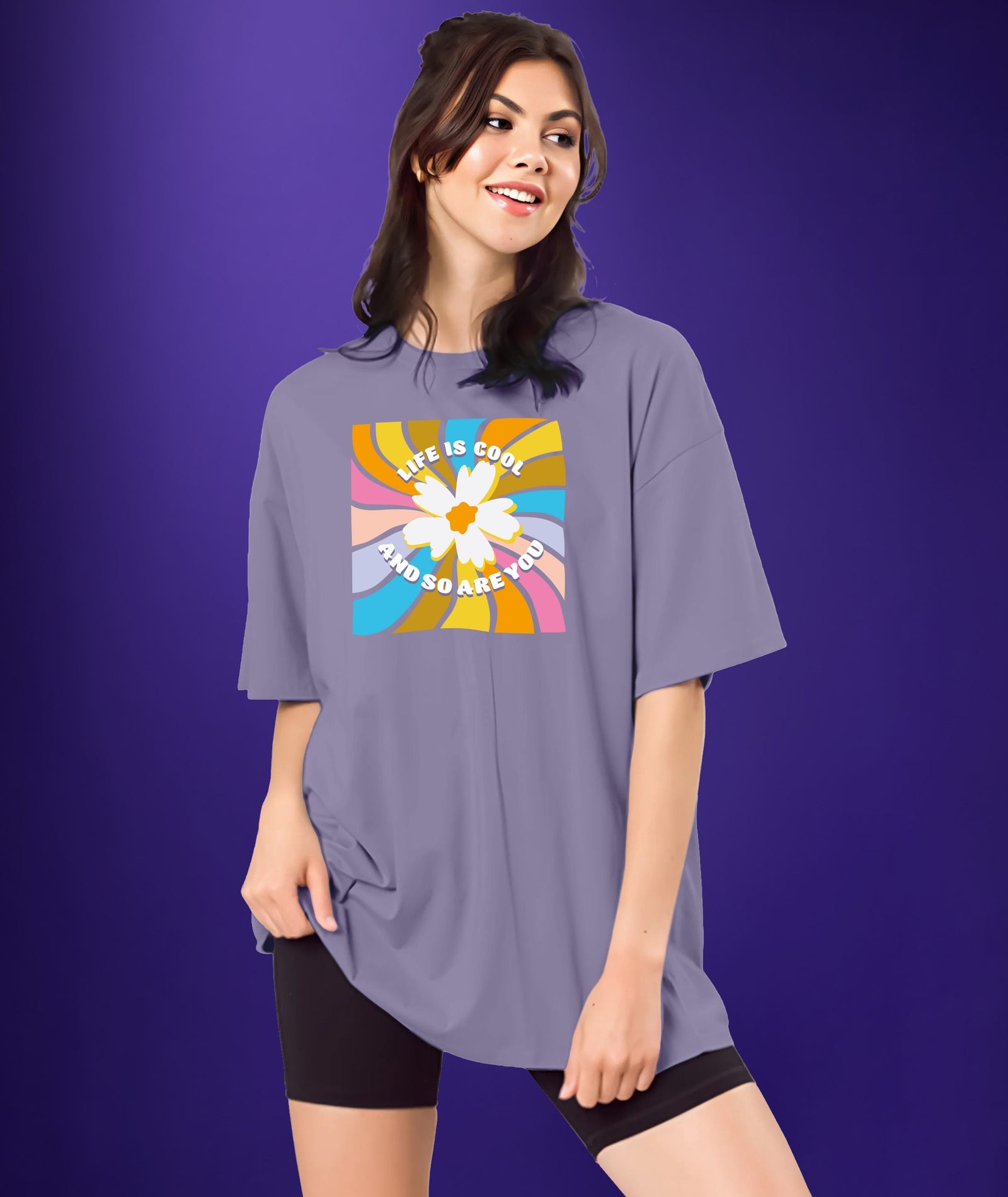 Womens Printed Oversized Tshirt