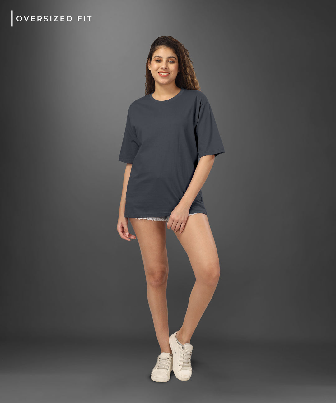 Womens Oversized Dark Grey Tshirt