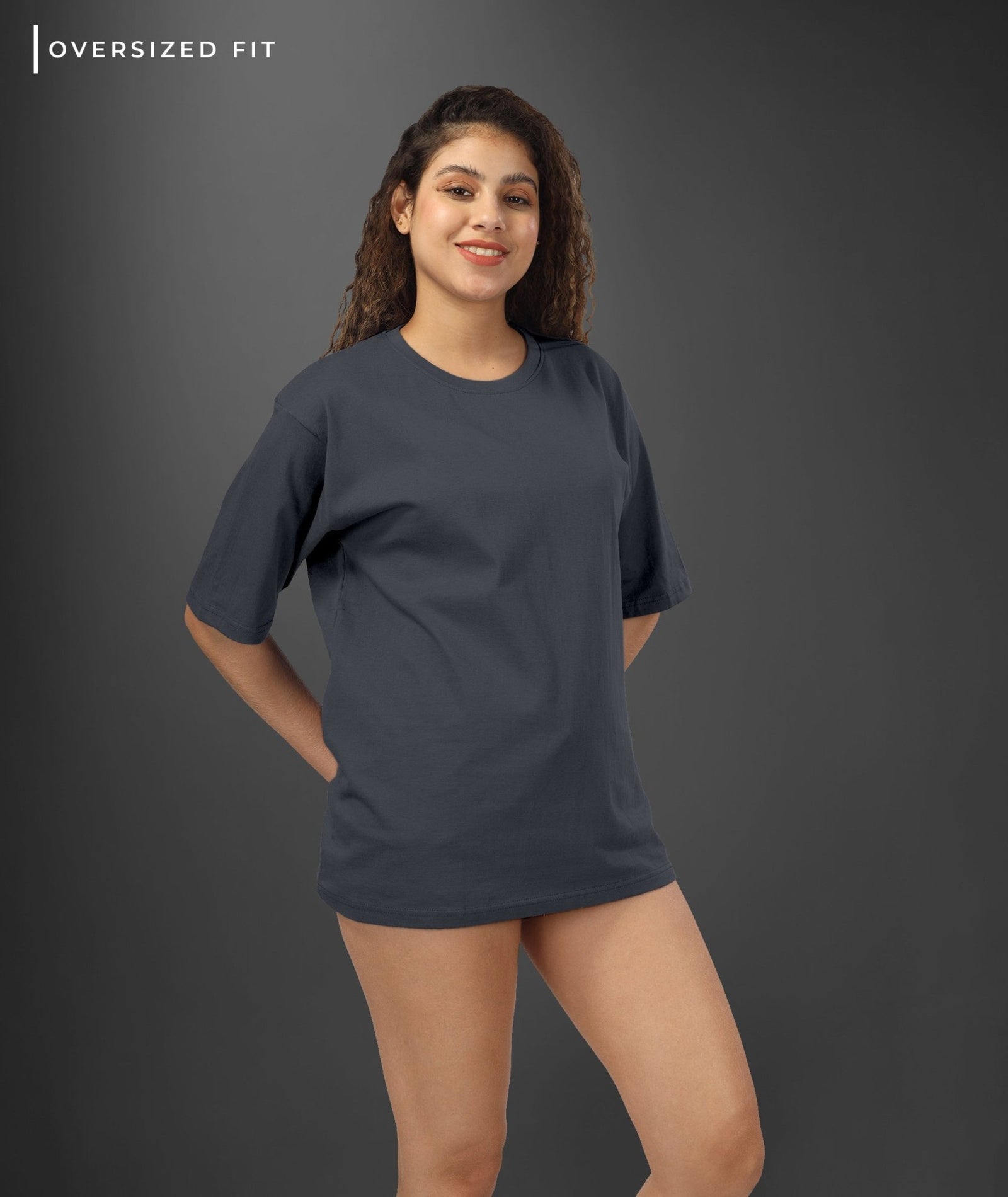 Womens Oversized Dark Grey Tshirt