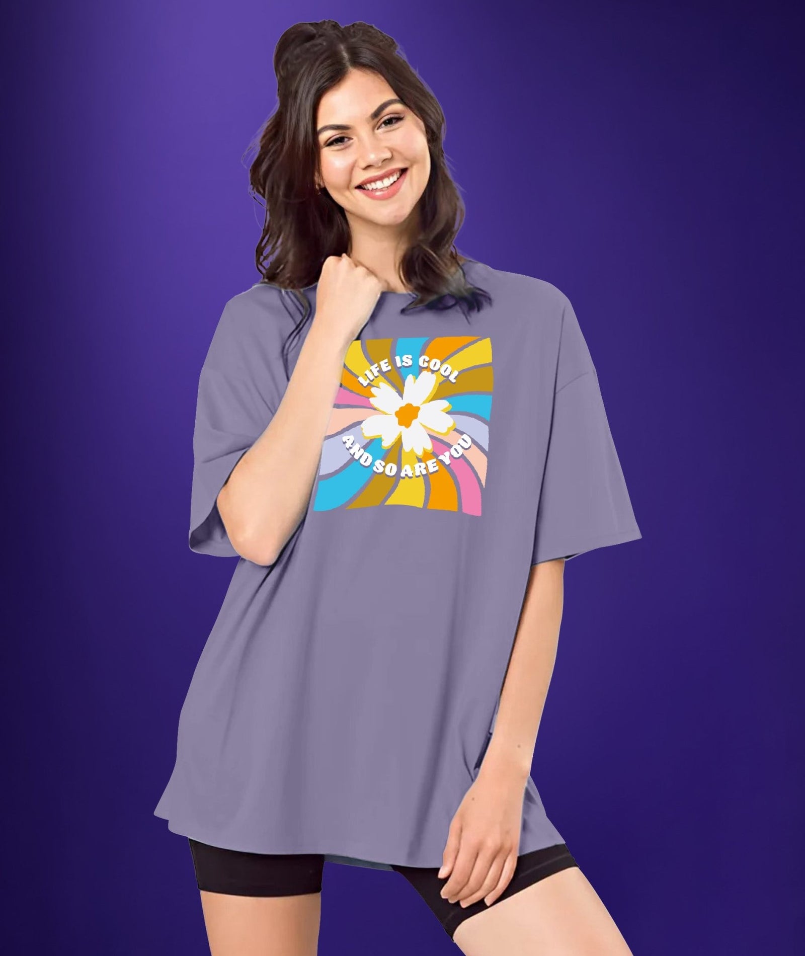 Womens Printed Oversized Tshirt