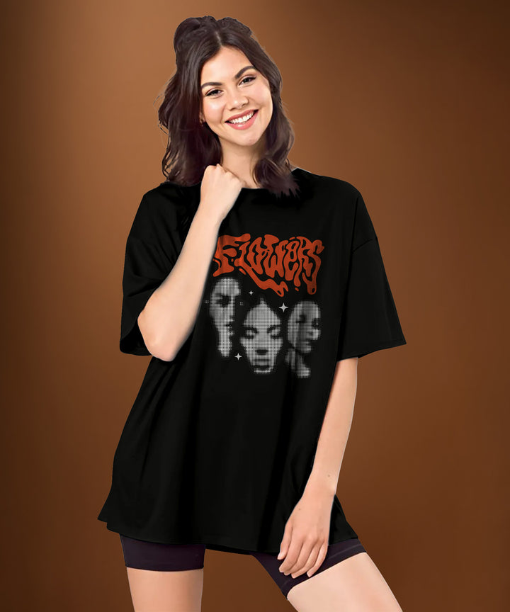 Womens Printed Oversized Tshirt