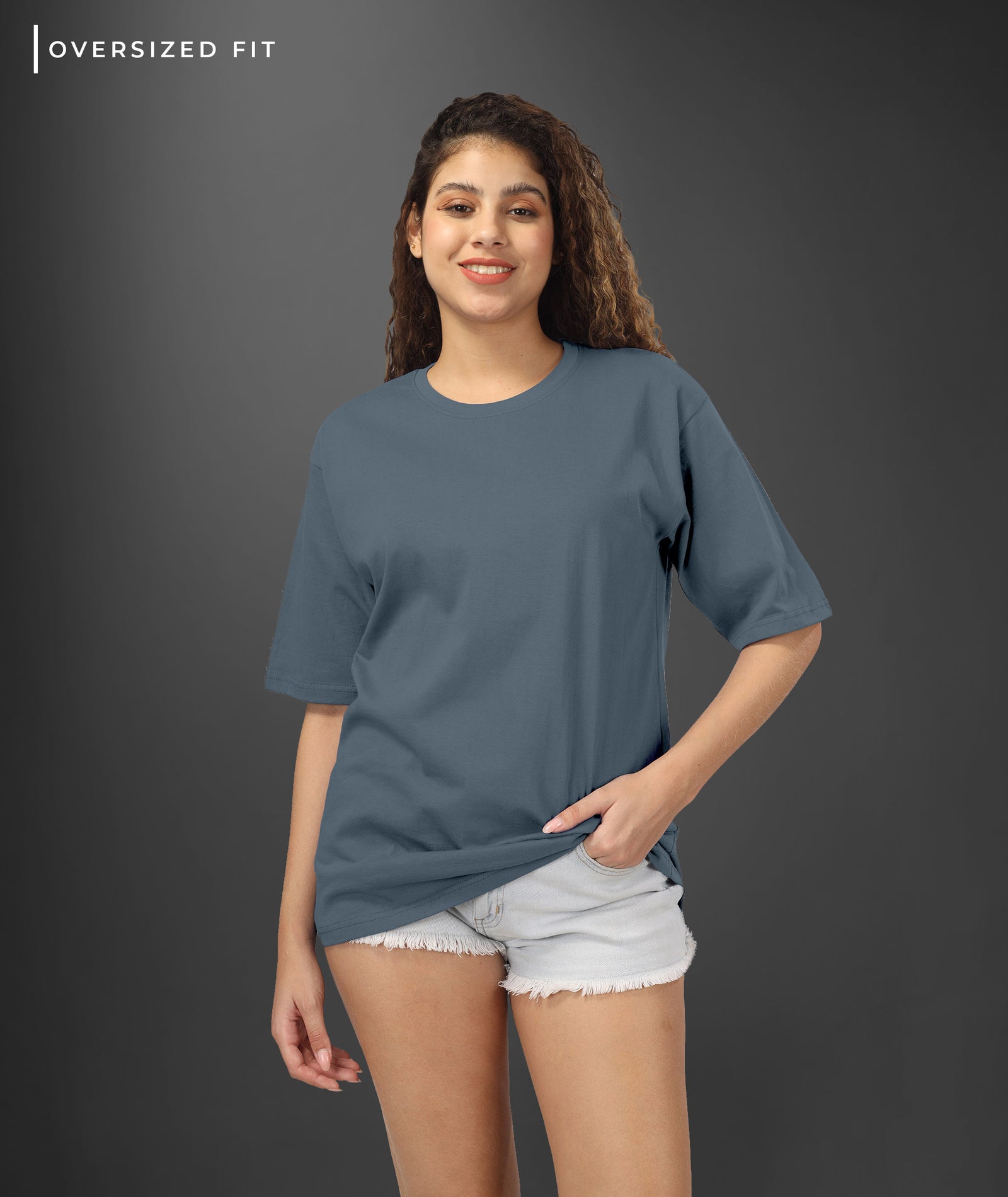 Womens Oversized Blue Tshirt