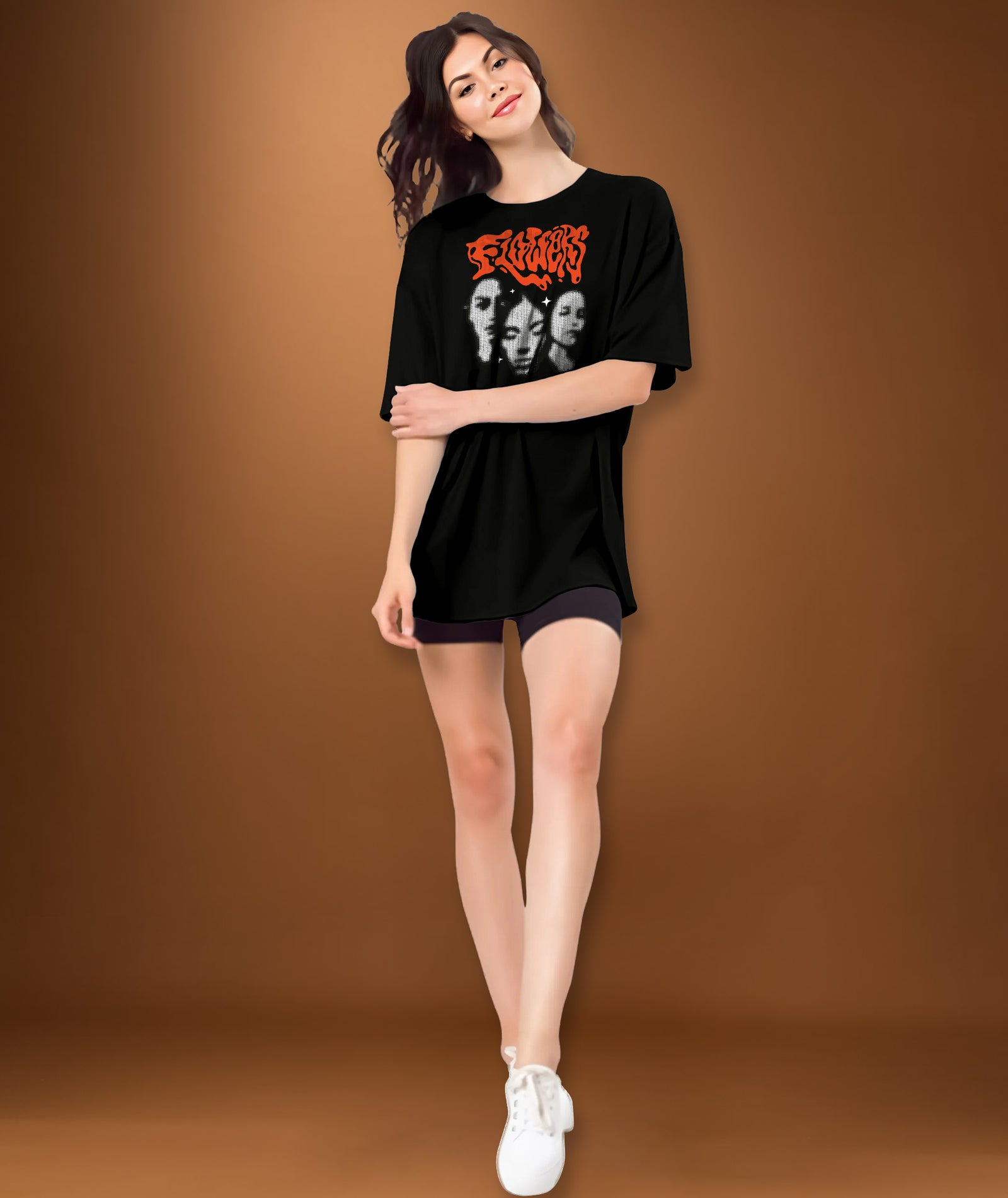Womens Printed Oversized Tshirt