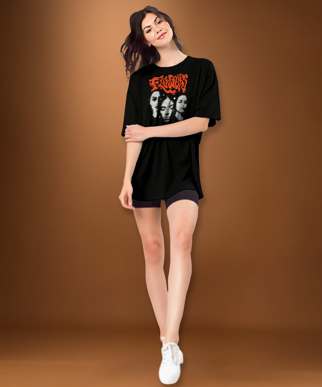 Womens Printed Oversized Tshirt