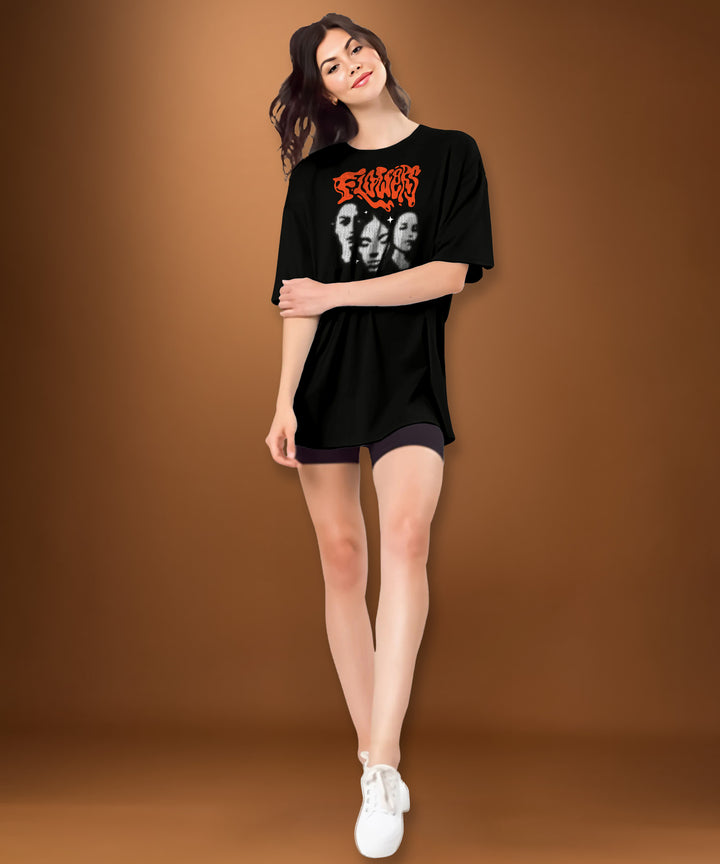 Womens Printed Oversized Tshirt