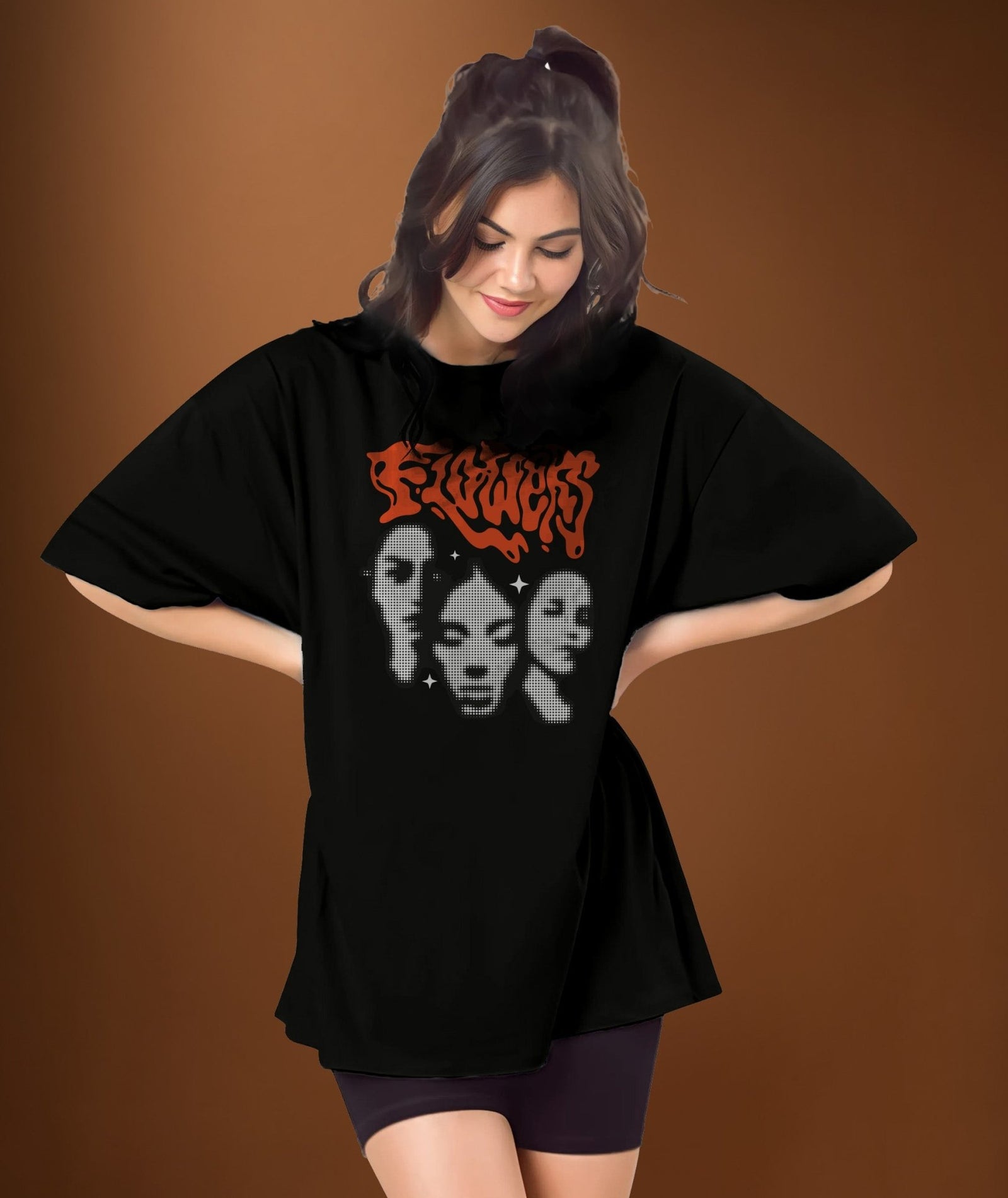 Womens Printed Oversized Tshirt