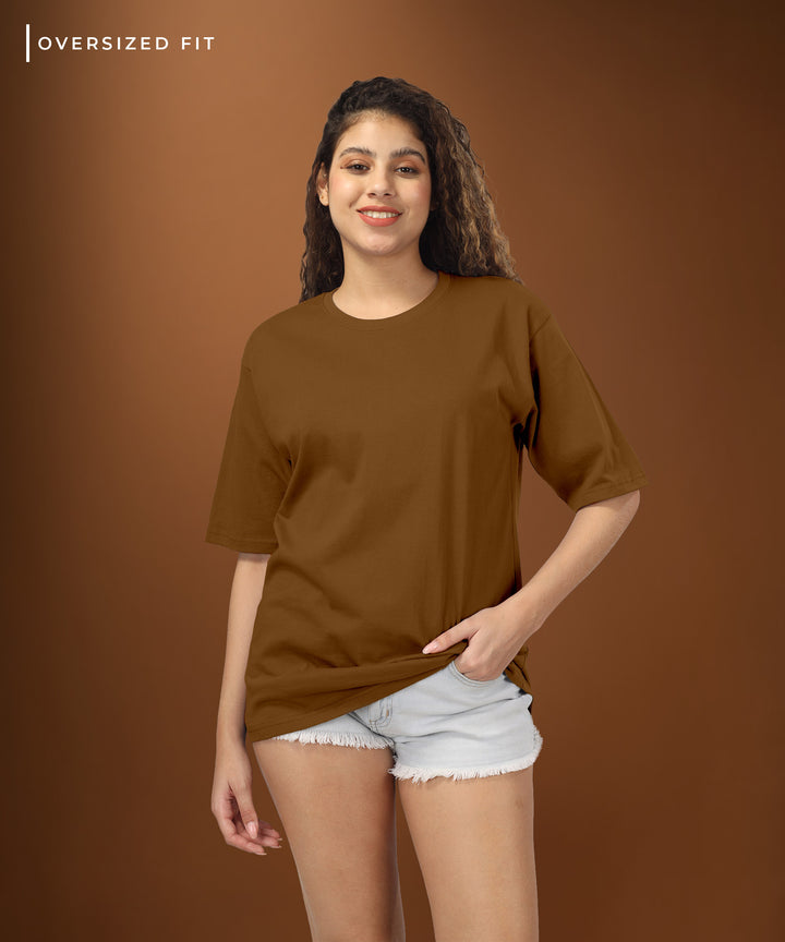 Womens Oversized Brown Tshirt