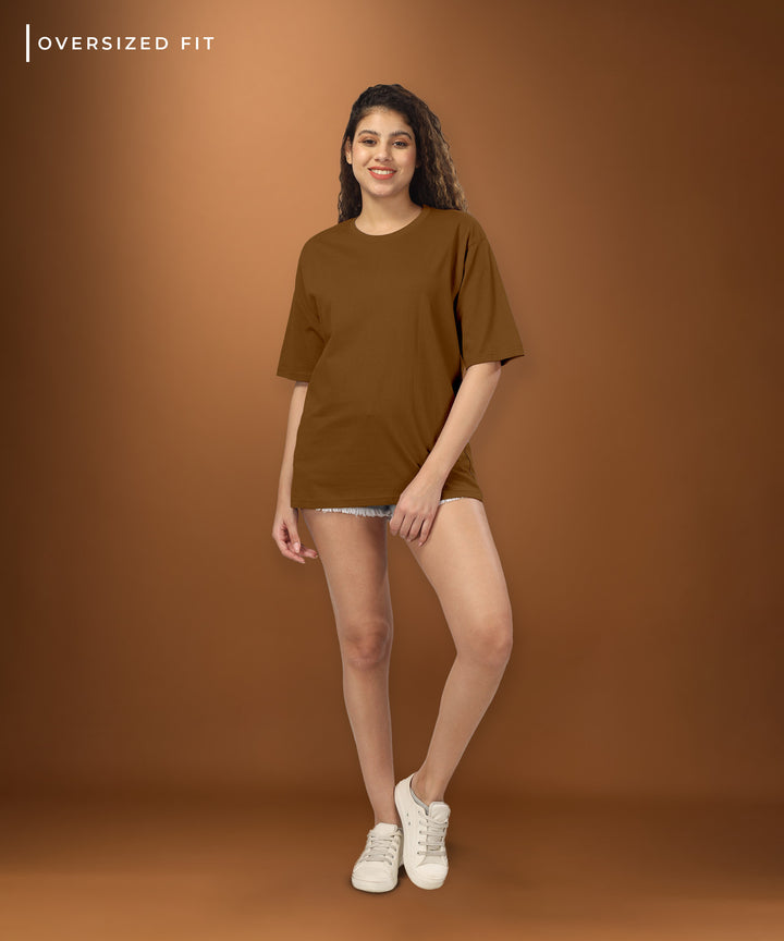 Womens Oversized Brown Tshirt