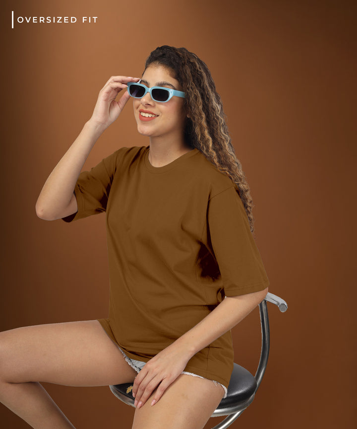 Womens Oversized Brown Tshirt