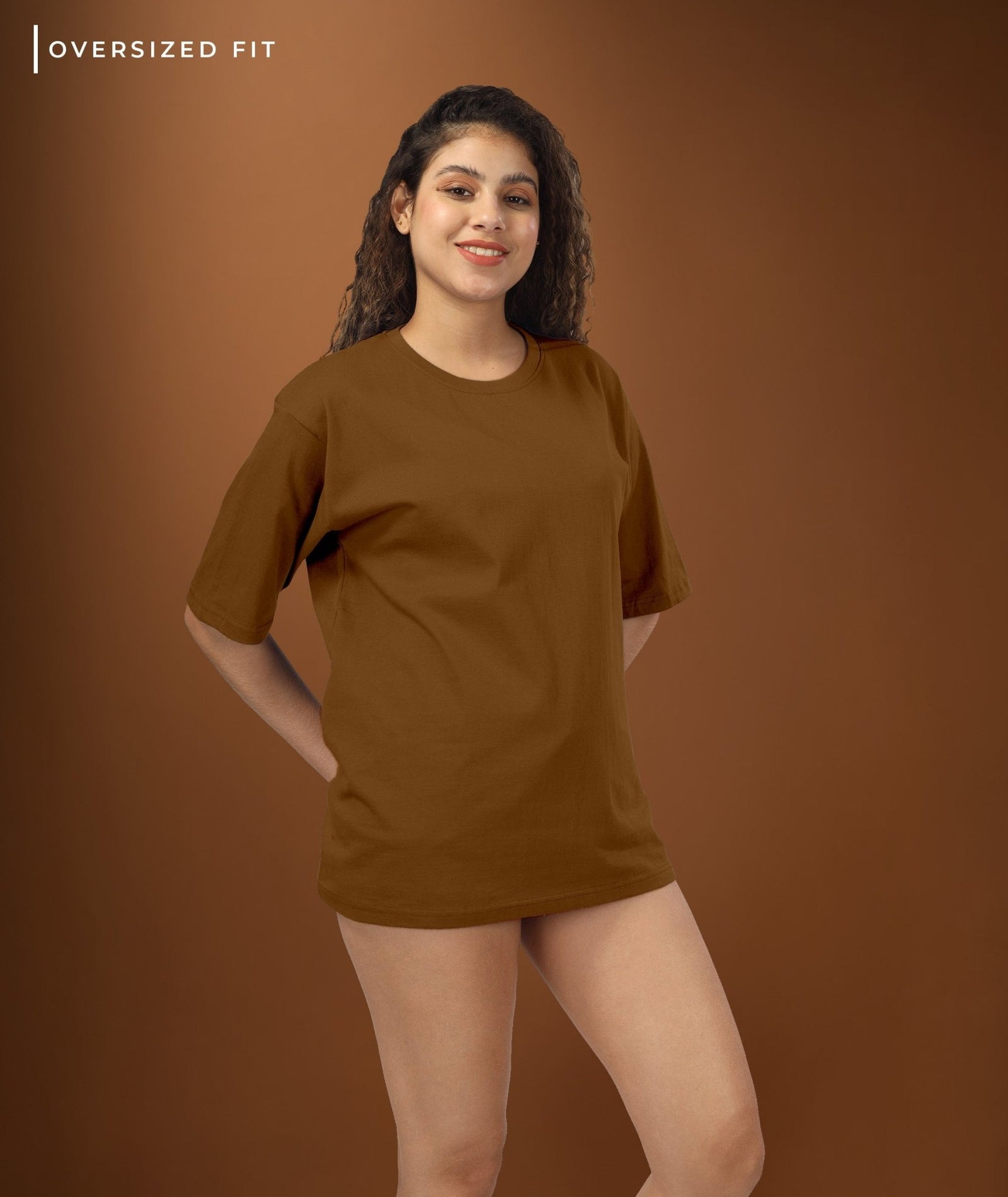 Womens Oversized Brown Tshirt