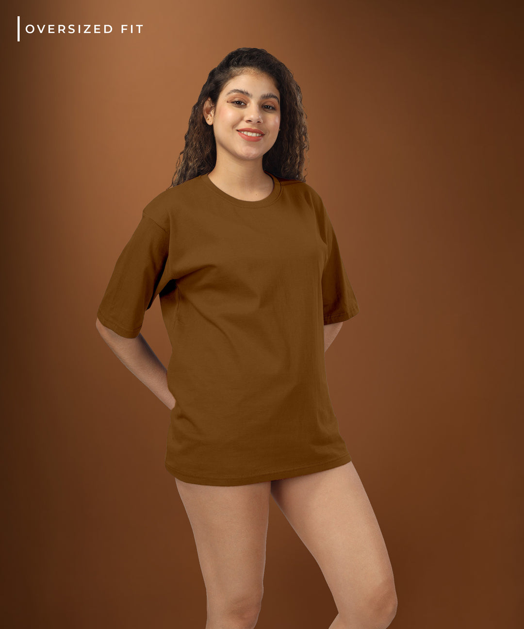 Womens Oversized Brown Tshirt