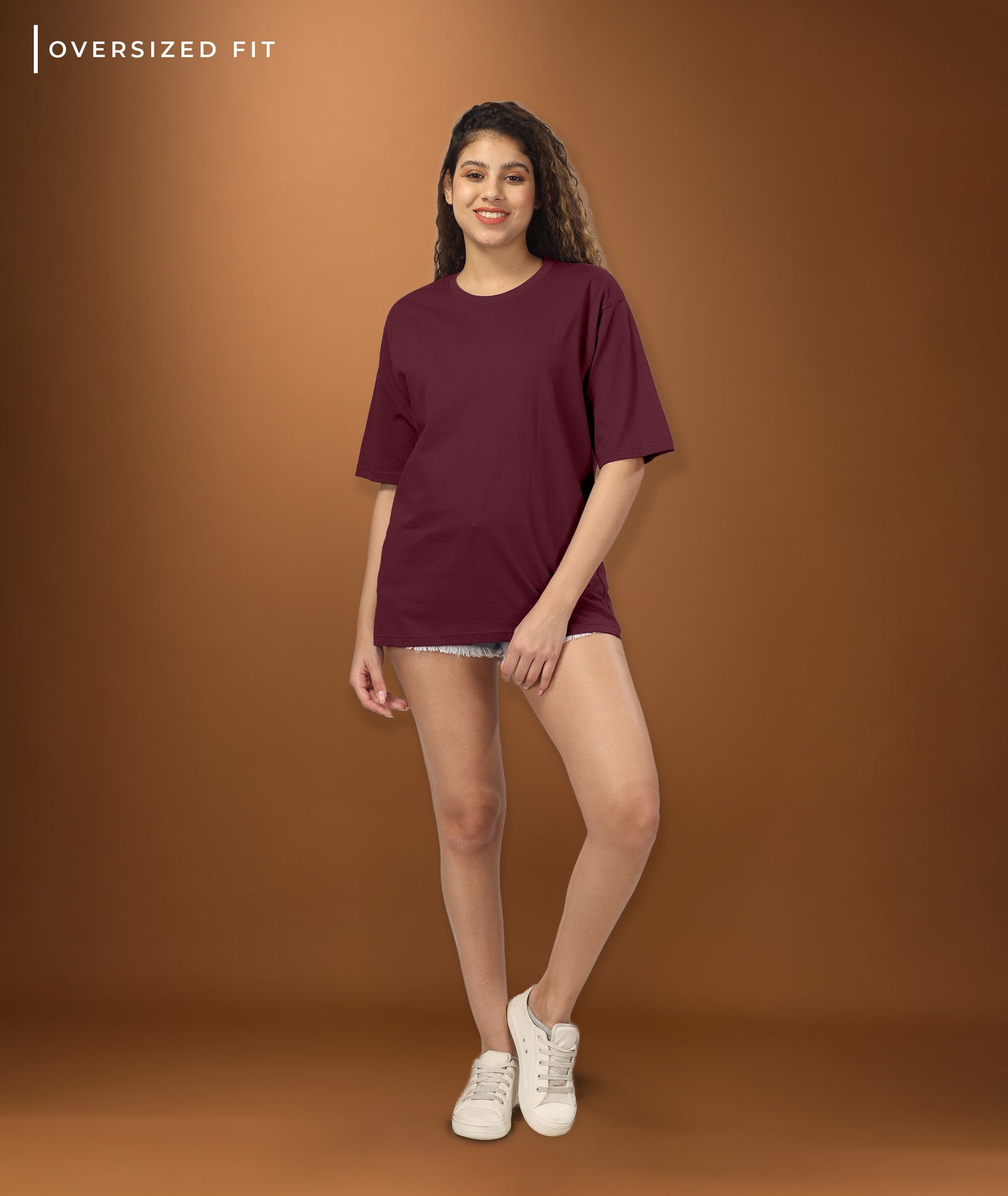 Womens Oversized Maroon Tshirt