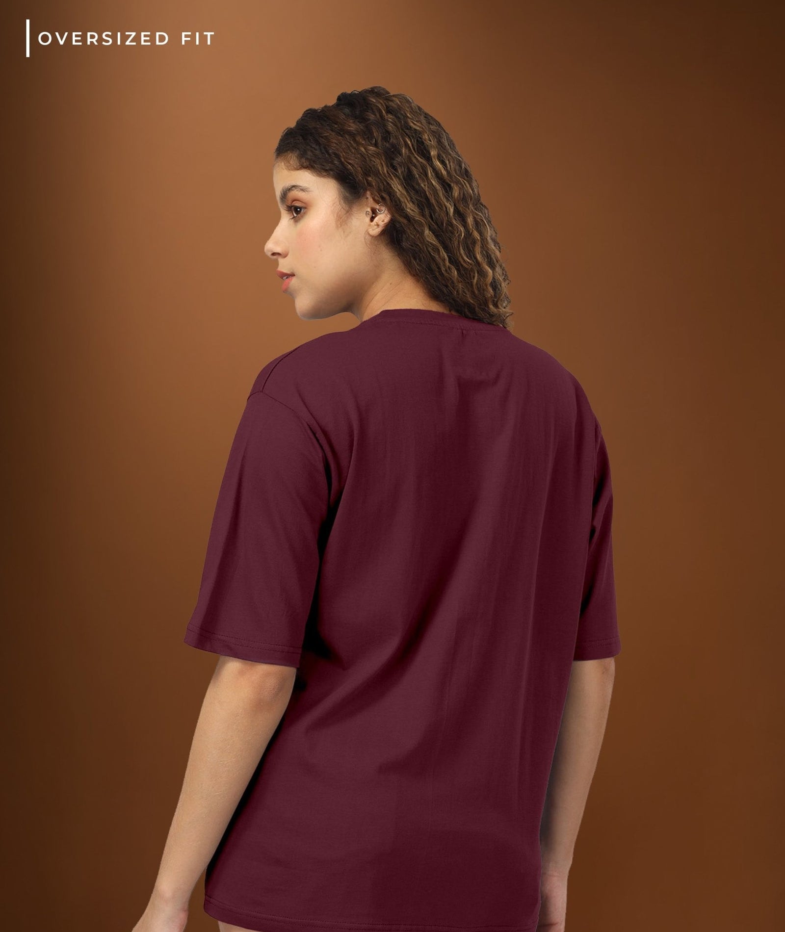 Womens Oversized Maroon Tshirt
