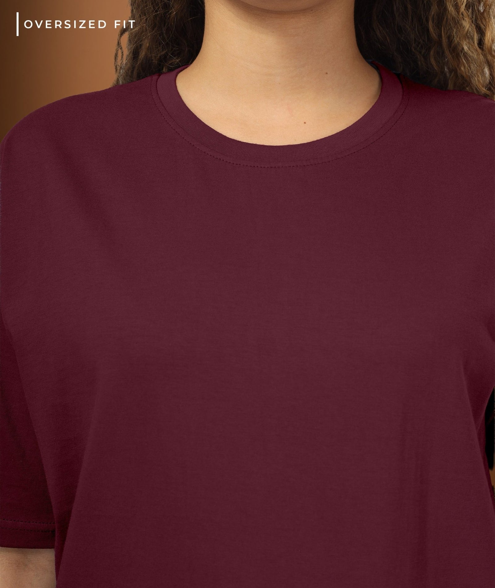 Womens Oversized Maroon Tshirt