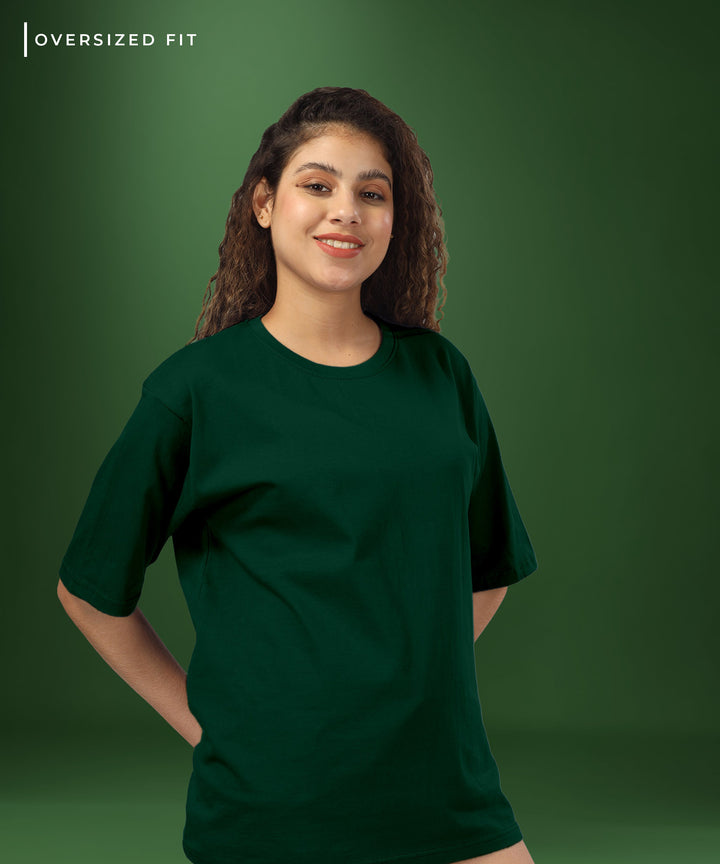Womens Oversized Dark Green Tshirt