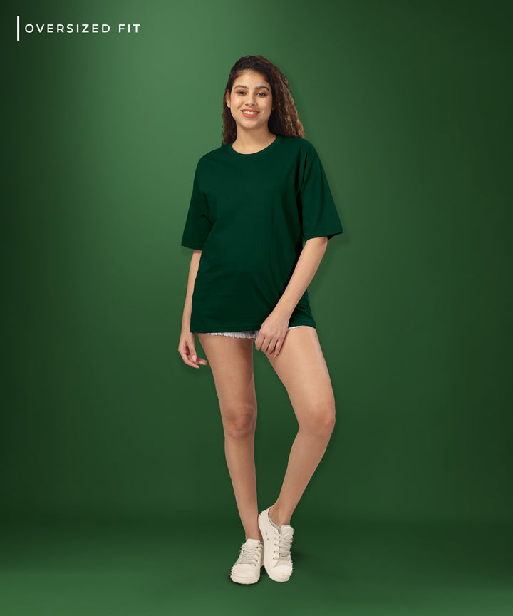 Womens Oversized Dark Green Tshirt