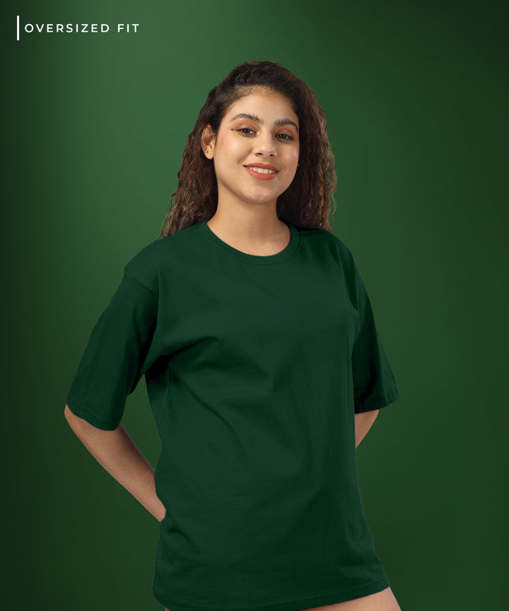 Womens Oversized Dark Green Tshirt