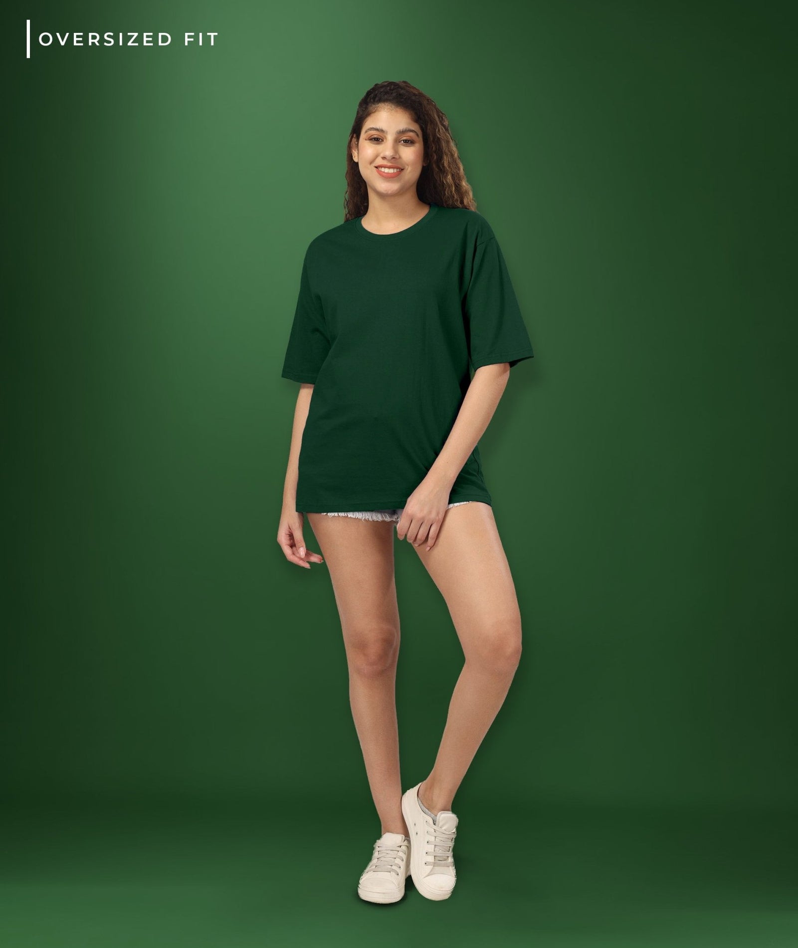 Womens Oversized Dark Green Tshirt