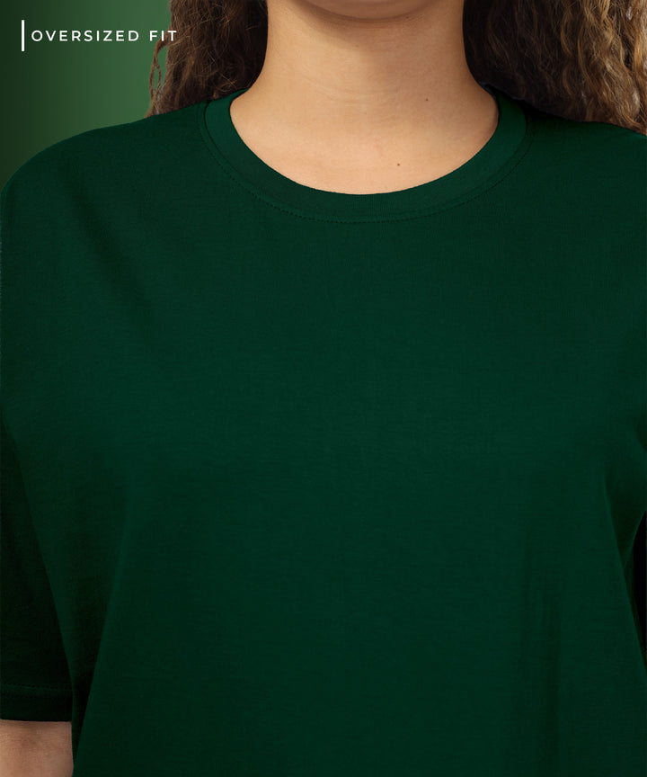 Womens Oversized Dark Green Tshirt
