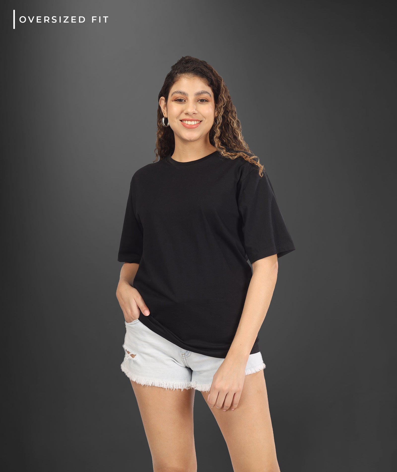 Womens Oversized Black Tshirt