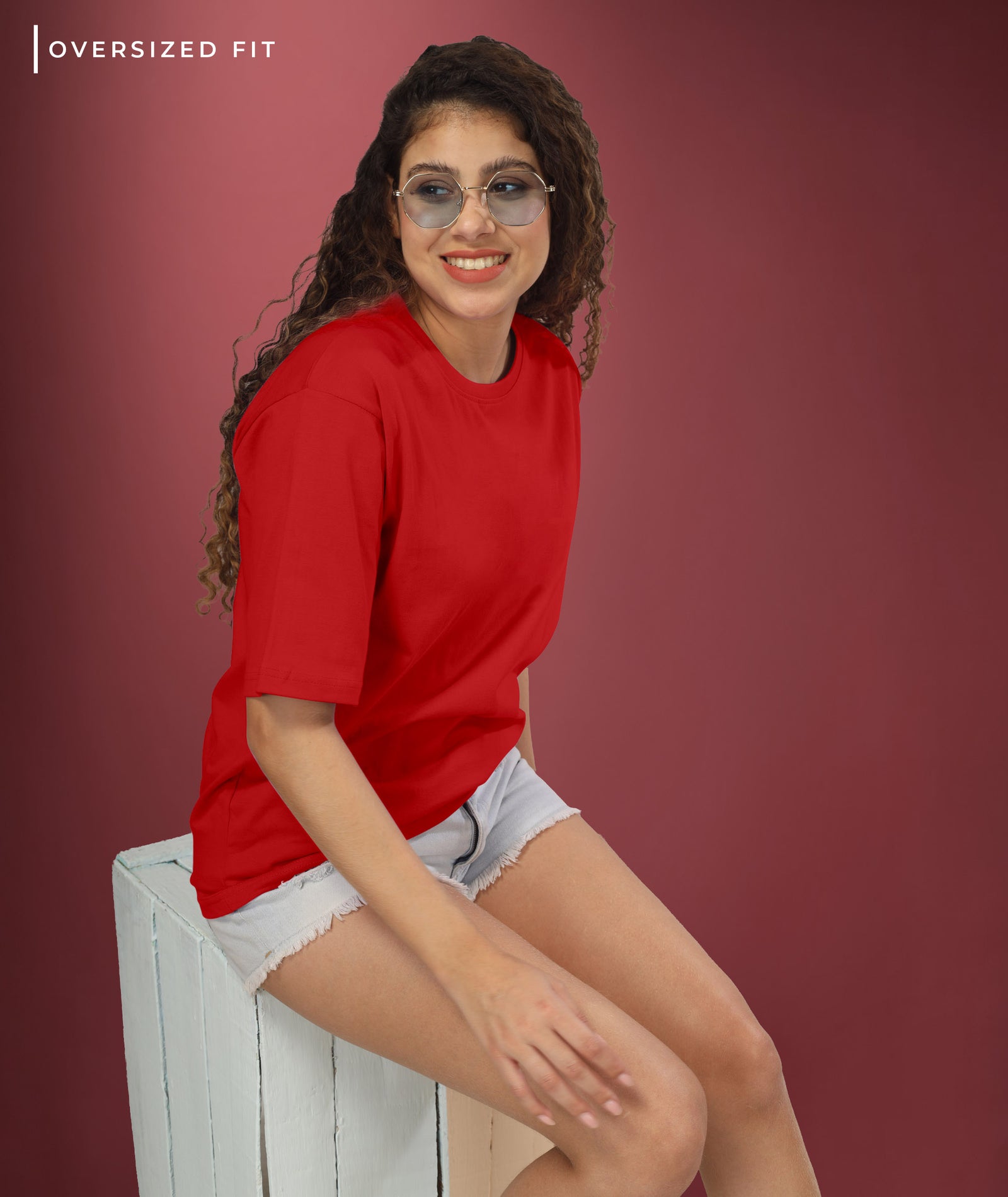 Womens Oversized Red Tshirt