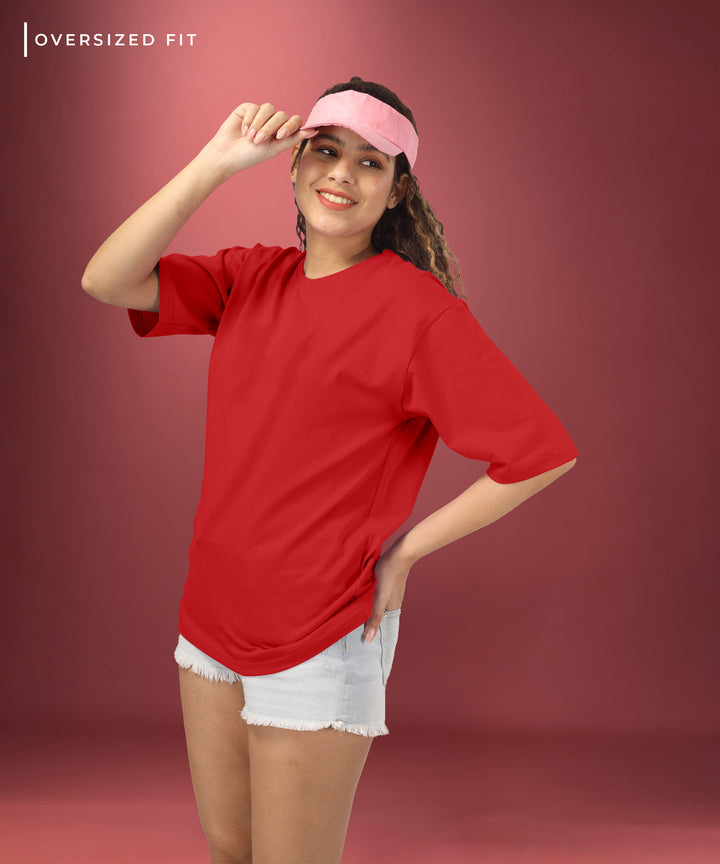 Womens Oversized Red Tshirt