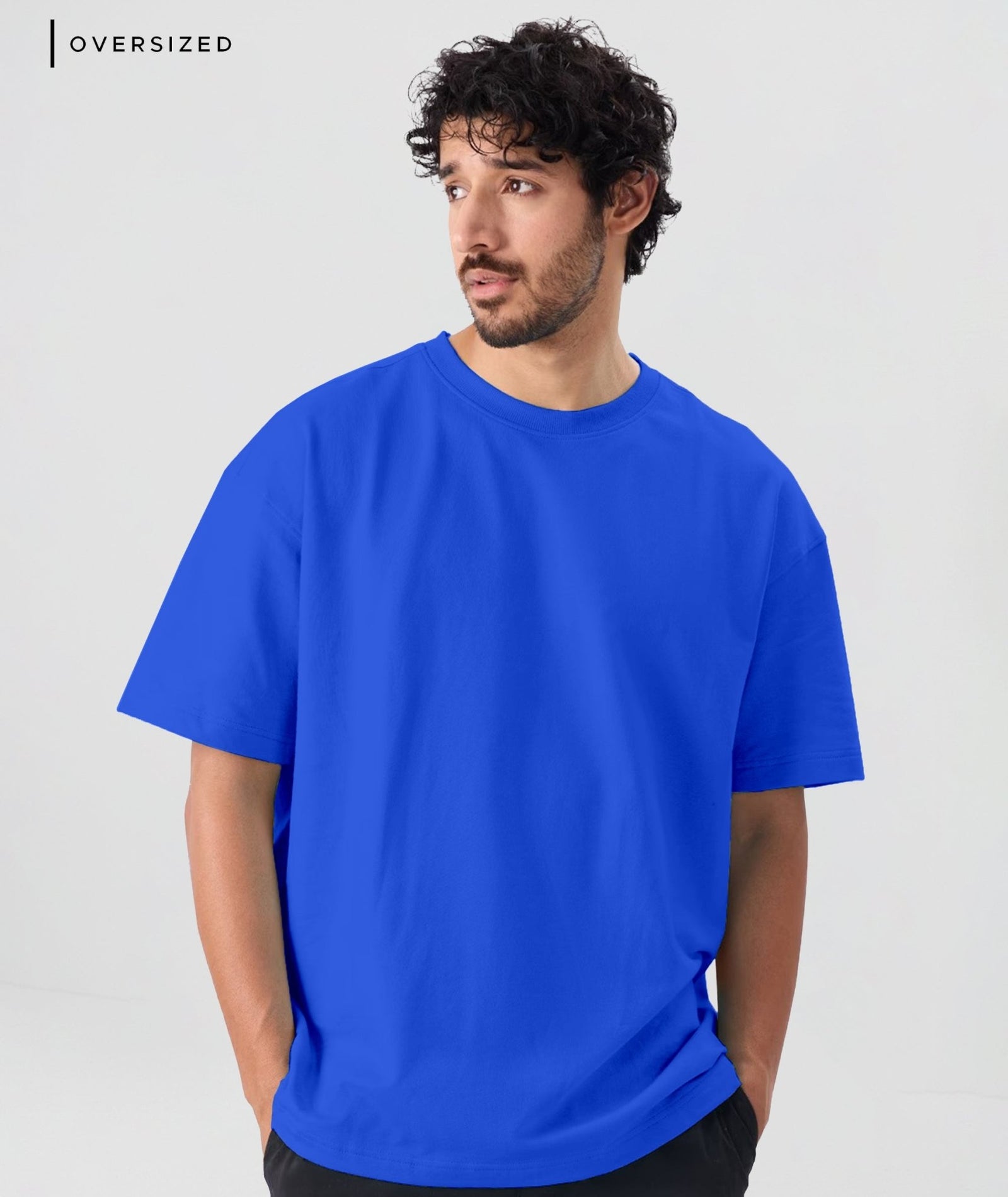Men’s Solid Oversized T-Shirt | Royal Blue
