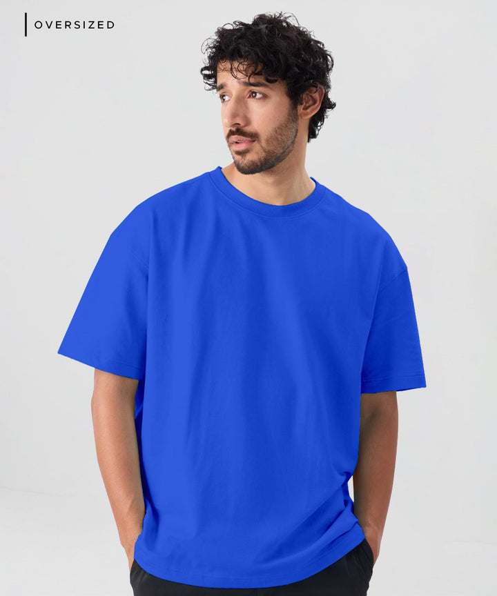 Men’s Solid Oversized T-Shirt | Royal Blue