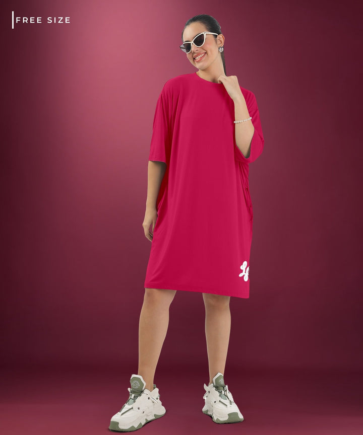 Womens Oversized Drop Shoulder T-Shirt with Side Pockets