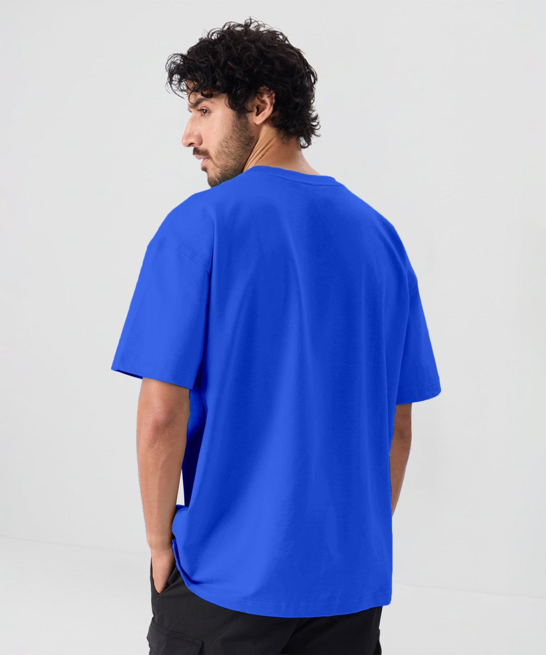 Men’s Solid Oversized T-Shirt | Royal Blue