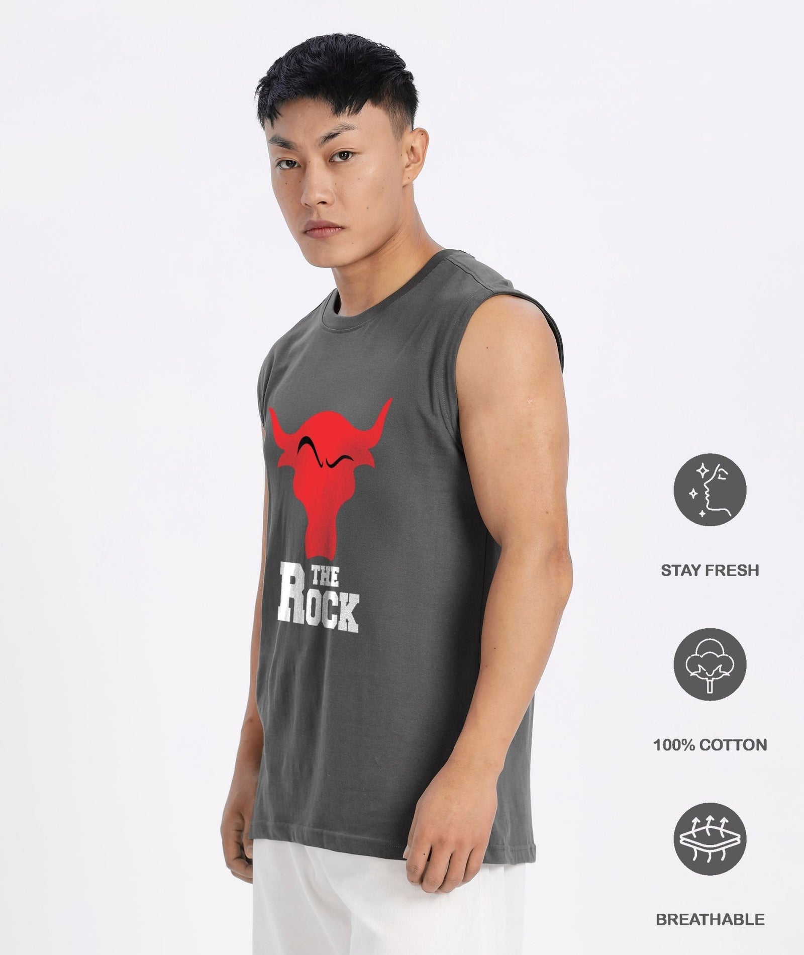 Grey Mens Relaxed Fit Tank