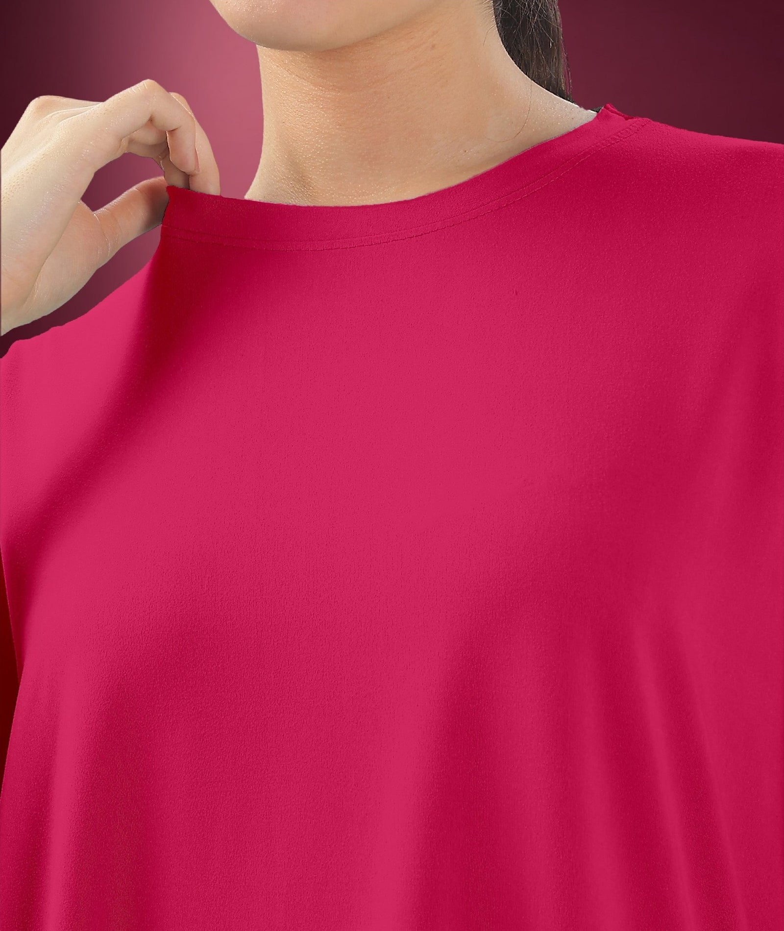 Womens Oversized Drop Shoulder T-Shirt with Side Pockets